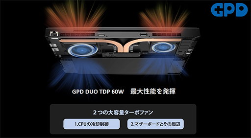 画像集 No.009のサムネイル画像 / 2枚の有機ELディスプレイを搭載した2画面ノートPC「GPD DUO」の国内予約が始まる