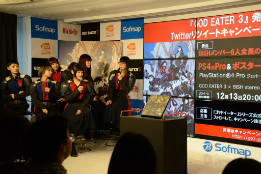 画像集 No.013のサムネイル画像 / 「GOD EATER 3」発売記念イベントレポート。OPテーマ「stereo future」を歌うBiSHが登場し,開発陣とトークを展開した