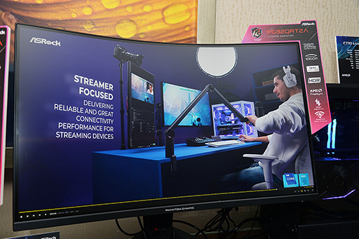 画像集 No.005のサムネイル画像 / 国内発売予定のゲーマー向けディスプレイをASRockがCESで披露。横長有機ELモデルなど計6製品をラインナップ