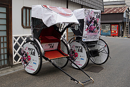 画像集 No.003のサムネイル画像 / 「新サクラ大戦」のラッピング人力車が浅草の街を走る。「新サクラ大戦 the Stage」のさくら役・関根優那さんが人生初の人力車を体験