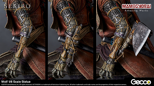 画像集#026のサムネイル/「SEKIRO」主人公・狼の1/6スケール スタチューが登場。体のラインや忍義手,そして台座まで,ディテールにこだわった造形に