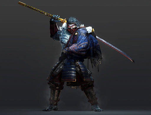 画像集 No.003のサムネイル画像 / 「仁王2」に登場する武将「真柄直隆」と先代「服部半蔵」,そして「本多忠勝」のスクリーンショットとキャラクター画像が公開