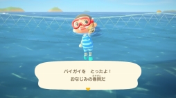 画像集#026のサムネイル/「あつまれ どうぶつの森」で海開き! 島の周囲の海を泳げる新バージョンで海水浴を楽しんだ