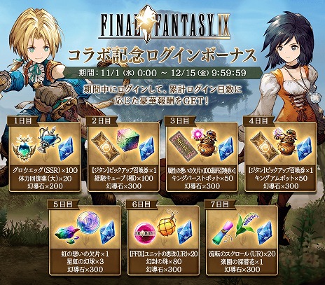 画像集 No.016のサムネイル画像 / ジタンとダガーが参戦。「FFBE幻影戦争」×「FFIX」コラボが本日スタート。4周年記念キャンペーンで最大400連分の無料召喚も開催中