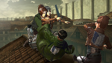画像集 No.009のサムネイル画像 / 「進撃の巨人2 -Final Battle-」,「射撃装備」のフックドライブシーンが画像で公開。キャラエピソードモードの追加画像も