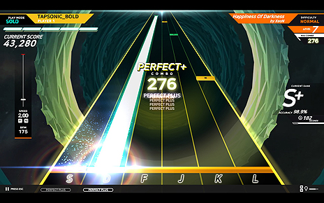 画像集 No.005のサムネイル画像 / 「DJMAX」シリーズの楽曲も収録したPC用音楽ゲーム「TAPSONIC BOLD」がSteamで配信中。アップデートで日本語対応済み