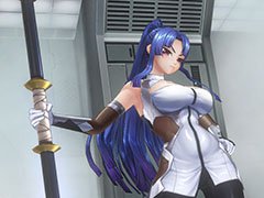 「アクション対魔忍」,新たなプレイアブルキャラクター「八津紫」が本日登場。大型の斧を振り回して敵を粉砕
