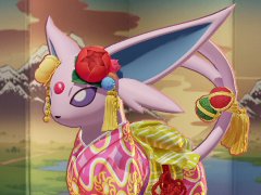 「Pokémon UNITE」のエーフィは,高い火力と優秀なユナイトわざで試合の流れを掴めるアタック型ポケモン