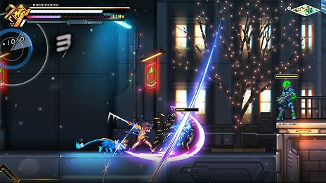 画像集#013のサムネイル/「蒼き雷霆 ガンヴォルト 鎖環」,主人公を切り替えて戦うシステムやボスの情報を公開。5月28日と6月25日には店頭体験会も開催決定