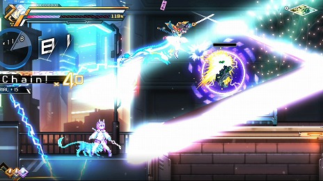 画像集#017のサムネイル/「蒼き雷霆 ガンヴォルト 鎖環」,主人公を切り替えて戦うシステムやボスの情報を公開。5月28日と6月25日には店頭体験会も開催決定