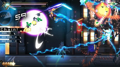 画像集#020のサムネイル/「蒼き雷霆 ガンヴォルト 鎖環」,主人公を切り替えて戦うシステムやボスの情報を公開。5月28日と6月25日には店頭体験会も開催決定