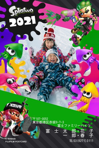 画像集#012のサムネイル/「スーパーマリオ」「どうぶつの森」「スプラトゥーン」のキャラクターが富士フイルムの年賀状（2021年）に登場