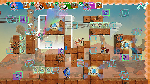 画像集#005のサムネイル/地形操作がキモとなるACT「ジオリフターズ」のSwitch版とPS4版が本日リリース。最大4人での協力/対戦にも対応