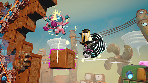 画像集#009のサムネイル/地形操作がキモとなるACT「ジオリフターズ」のSwitch版とPS4版が本日リリース。最大4人での協力/対戦にも対応