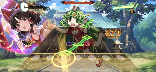 画像集#008のサムネイル/「東方ダンマクカグラ」先行プレイレポート。楽曲中に弾幕シューティングも楽しめる東方Project公認リズムゲーム