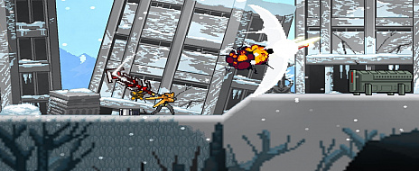 画像集#003のサムネイル/Switch版「Metal Unit」が本日リリース。様々な武器を取捨選択し，自分なりのコンボを組み立てて戦う2D横スクロールACT