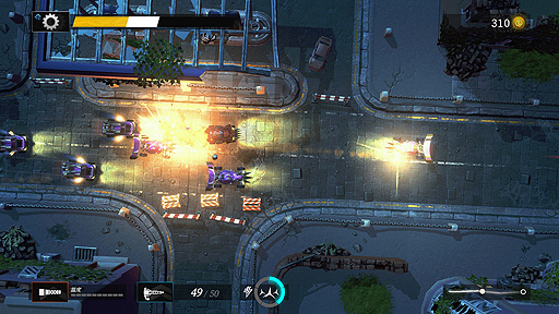 画像集#003のサムネイル/トイボックス,「Gearshifters」(Switch/PS4)の国内配信を本日スタート。運び屋となって危険な任務に挑むカーレース・バトルSTG