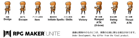 画像集#005のサムネイル/「RPG Maker Unite」,強化されたキャラクターアニメーションと素材の仕様を公開。外部ツール“ぴくせるすけゐらぁ”は公式ツールに
