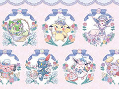 エーフィ,ニャオハ,ブルーたちがフリル付きの衣装でおめかし。グッズシリーズ「Pokémon Botanical Easter」,3月21日に発売