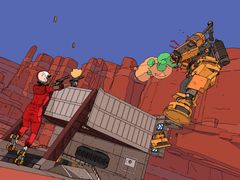 「Rollerdrome」,2022年8月16日発売。ローラースケートで疾走し,スタイリッシュに敵を撃つ