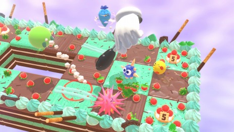画像集#009のサムネイル/「カービィのグルメフェス」3つのゲームで食べたイチゴの量を競う“グルメグランプリ”や最大4人で遊べるマルチプレイの情報を公開