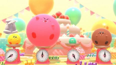 画像集#011のサムネイル/「カービィのグルメフェス」3つのゲームで食べたイチゴの量を競う“グルメグランプリ”や最大4人で遊べるマルチプレイの情報を公開