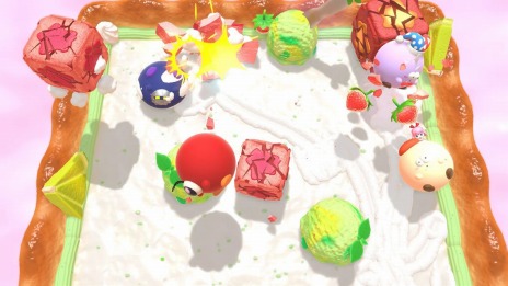 画像集#029のサムネイル/「カービィのグルメフェス」3つのゲームで食べたイチゴの量を競う“グルメグランプリ”や最大4人で遊べるマルチプレイの情報を公開