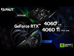 Palitから早くもGeForce RTX 4060 Ti&4060搭載カードが発表に。カード長170mmの短尺タイプも用意