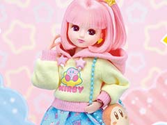 「星のカービィだいすきリカちゃん」,2024年9月に発売。カービィ柄の服とピンクのヘアカラーがキュート