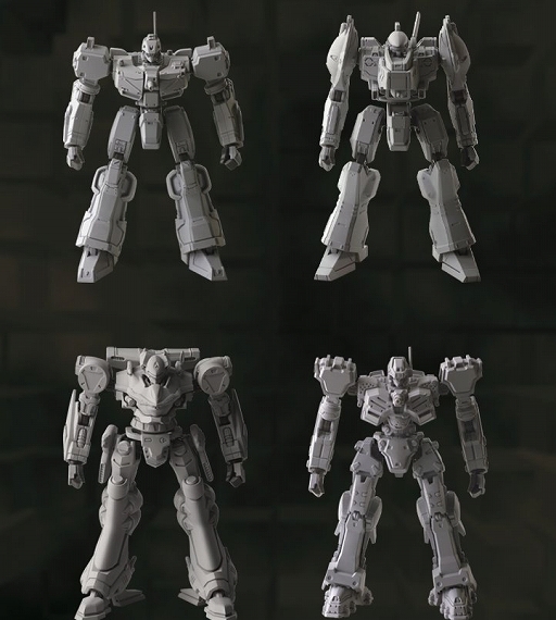 画像ギャラリー No.001のサムネイル画像 / 「アーマード・コア」シリーズの機体がプラモデルで登場。Vol.1は，クローム XCA-00 アンファング，ジオ・マトリクス ZCL-XA/2など4機体