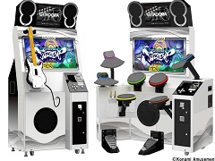 ギタドラシリーズ最新作「GITADORA FUZZ-UP」稼働開始。演奏の強制終了が廃止になり,一定時間貸し切りにできるモード登場