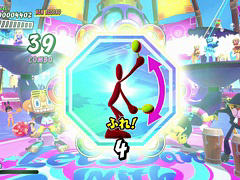 「サンバDEアミーゴ:パーティーセントラル」,マラカス(Joy-Con)を振るほかに,連打やスライド,動きをまねするポーズマークが登場