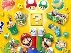 「スーパーマリオ」がサーティワンアイスクリームと9月1日から10月2日までコラボ。スーパーキノコと1UPキノコをイメージした2種類のフレーバーが登場