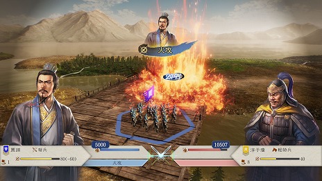 画像集 No.023のサムネイル画像 / 「三國志8 Remake」の戦闘マップはヘックス制を採用。武将との「連携」や部隊の「感情」など，戦闘の詳細情報を公開