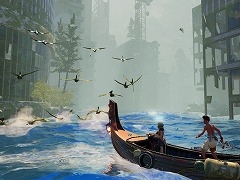 水没した都市遺跡が舞台のアクションADV「ミクと水没都市 廃墟の謎」本日リリース。黒い植物に覆われた世界を救うため,姉弟は冒険に出発する