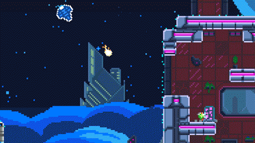 画像ギャラリー No.004のサムネイル画像 / 宇宙では戦闘機を駆り,建物に入ったら生身でバトル! 2つの操作方を使い分けて戦う「Astro Duel 2」本日発売。最大6人プレイに対応