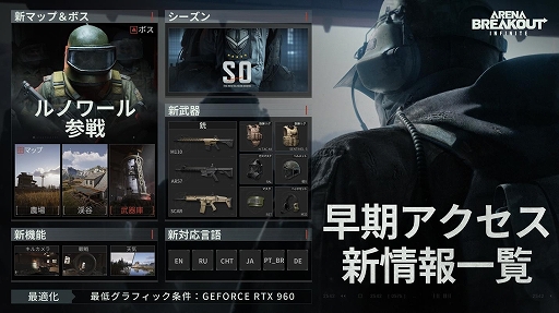 画像集 No.002のサムネイル画像 / 「Arena Breakout：Infinite」，日本語対応や新マップの追加などが行われる早期アクセスが間もなくスタート。現在事前登録を受付中