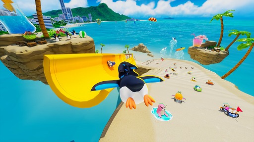画像集 No.002のサムネイル画像 / 基本プレイ無料のサバイバルレース「Faaast Penguin」の配信日が9月20日に決定。最大40人のプレイヤーがペンギンを操作してぶつかりあう！