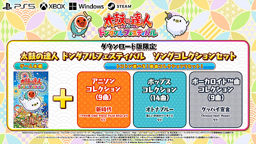 画像集 No.005のサムネイル画像 / PC/PS5/Xbox Series X|S版「太鼓の達人 ドンダフルフェスティバル」本日発売。120fpsに対応し，新たなコラボ楽曲やぷちキャラなども収録