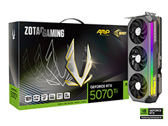 「GeForce RTX 5070 Ti」搭載カード3製品からZOTACから発売に。3.5スロットの大型カードを揃える