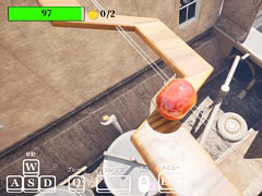 高難度アクション「Gravity's Apple」,2月10日配信。転がるリンゴを導いて,ステージの先にあるニュートンの頭上を目指せ