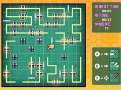 ルールに従って電気の通り道をつなぎ,基盤を完成させる。パズルゲーム「つなげる電気回路1000」配信開始