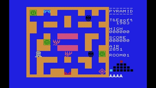 画像ギャラリー No.003のサムネイル画像 / 「EGGコンソール ピラミッド・ワープ MSX」，サソリやコウモリ，ミイラ男と戦いながら，3つの宝箱の中からダイヤを見つけ出せ