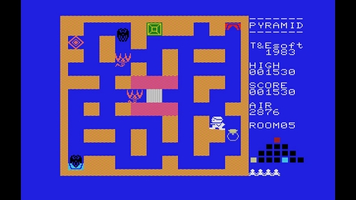 画像ギャラリー No.004のサムネイル画像 / 「EGGコンソール ピラミッド・ワープ MSX」，サソリやコウモリ，ミイラ男と戦いながら，3つの宝箱の中からダイヤを見つけ出せ