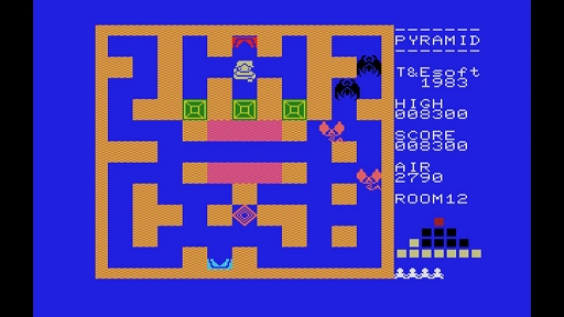 画像ギャラリー No.005のサムネイル画像 / 「EGGコンソール ピラミッド・ワープ MSX」，サソリやコウモリ，ミイラ男と戦いながら，3つの宝箱の中からダイヤを見つけ出せ