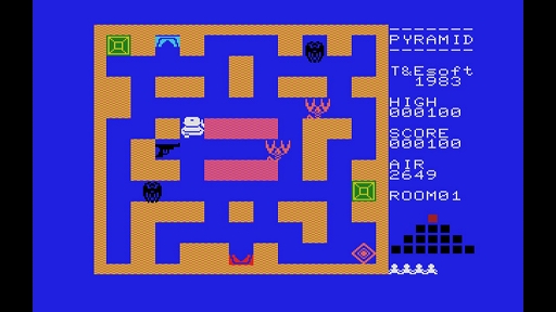 画像ギャラリー No.006のサムネイル画像 / 「EGGコンソール ピラミッド・ワープ MSX」，サソリやコウモリ，ミイラ男と戦いながら，3つの宝箱の中からダイヤを見つけ出せ