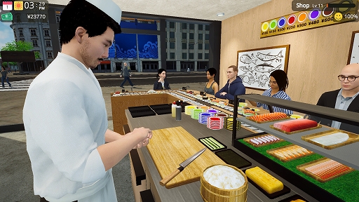 画像ギャラリー No.001のサムネイル画像 / 回転寿司屋経営ゲーム「回転寿司シミュレーター」，4月16日にリリース決定。デモ版から200種類以上の寿司や新たな設備などを追加