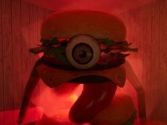 光り輝くポテトで戦え。巨大なハンバーガーに追われるホラーADV「デスバーガー」,Steamストアページを公開