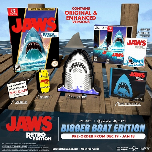 画像ギャラリー No.006のサムネイル画像 / 映画「ジョーズ」のNES用ソフト「JAWS」がPS5とSwitchで蘇る。機能を追加した「JAWS RETRO EDITION」物理版の予約を受付中