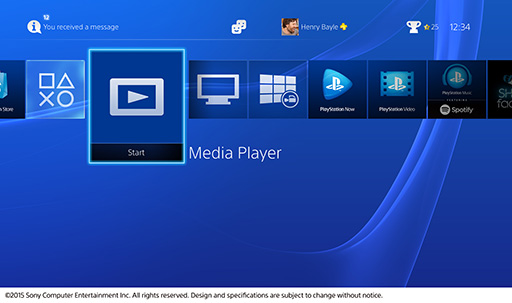 画像集 No.002のサムネイル画像 / PS4のMedia Playerアプリが北米で6月15日に提供開始。USBメモリやホームサーバー上にあるビデオや音声をPS4で再生可能に